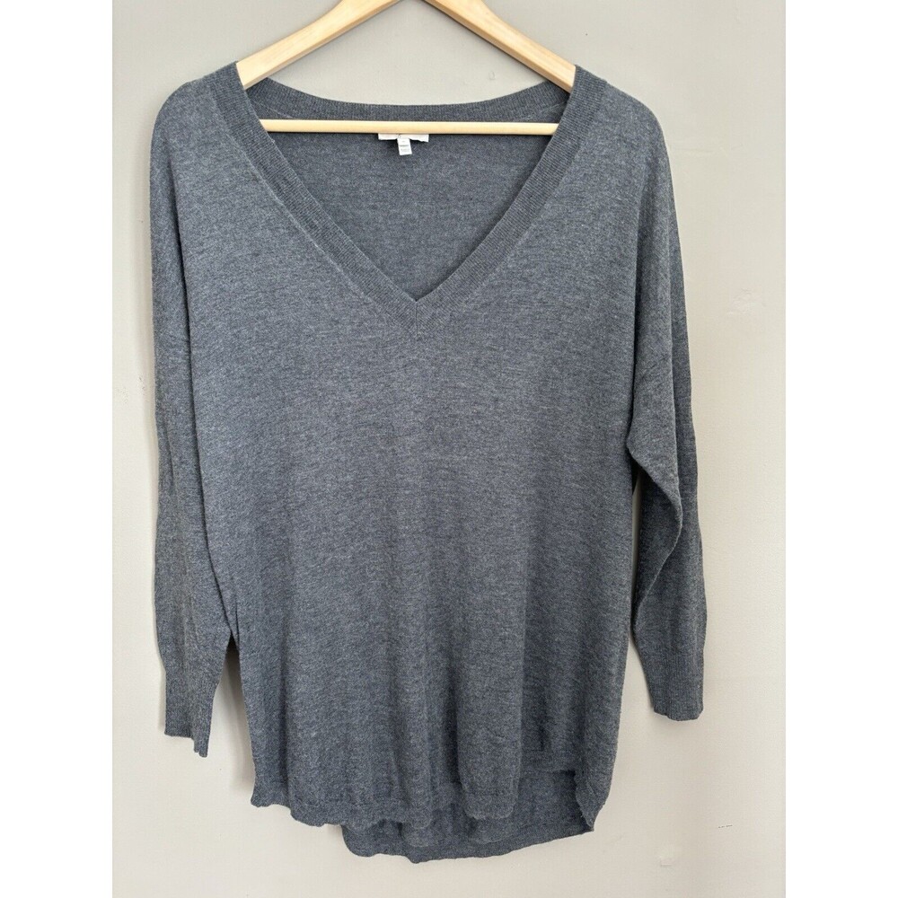 Joie Women’s Grey V-Neck 3/4 Sleeves Soft Pullover Sweater Size Small